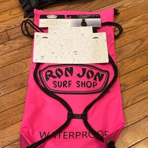 Ron Jon Pink Waterproof Drawstring Backpack
